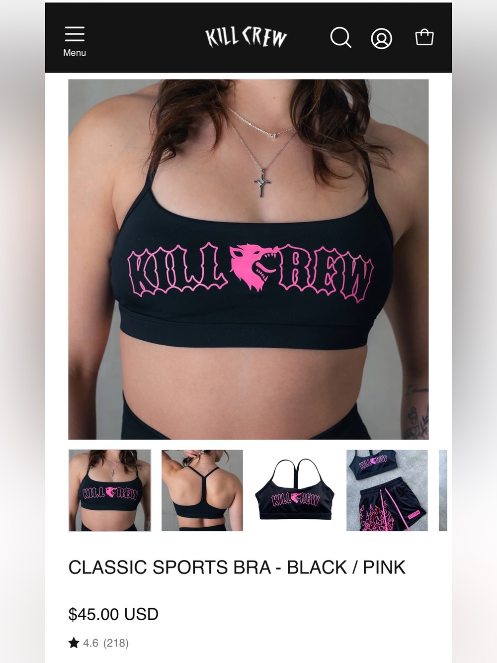 NWT Kill Crew Classic Sports Bra 🩷